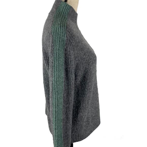 Abercrombie & Fitch Ribbed Sweater Cropped Mock Neck Gray Womens Size Small - Picture 4 of 9